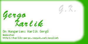 gergo karlik business card